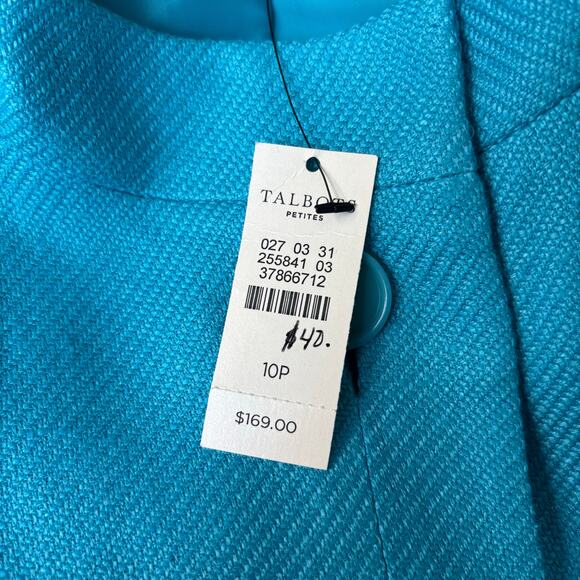 NWT Talbots Petite Linen Turquoise Jacket Size 10P - Picture 4 of 6